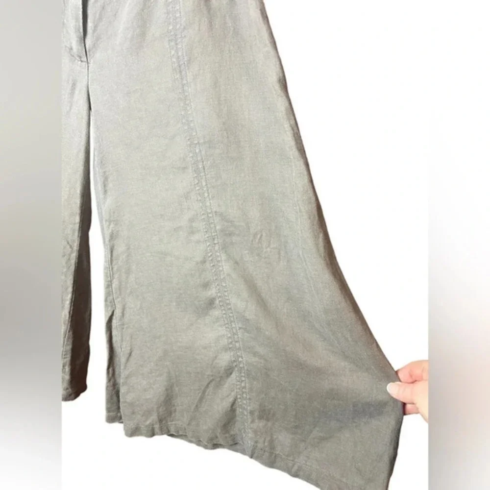 Forever 21 Linen Wide Left Coloutte Contemporary High Waist Chocolate Brown - Picture 4 of 13